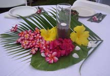 candle and flowers table